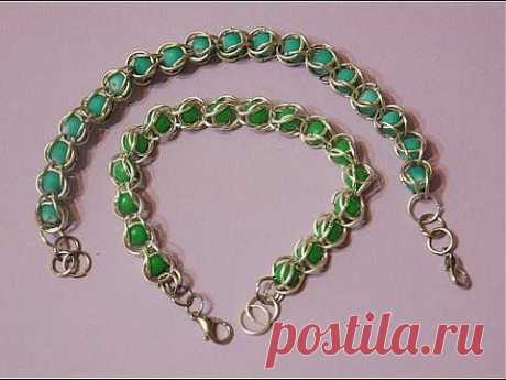 Pulsera con anillas y bolitas preciosa. DIY - YouTube