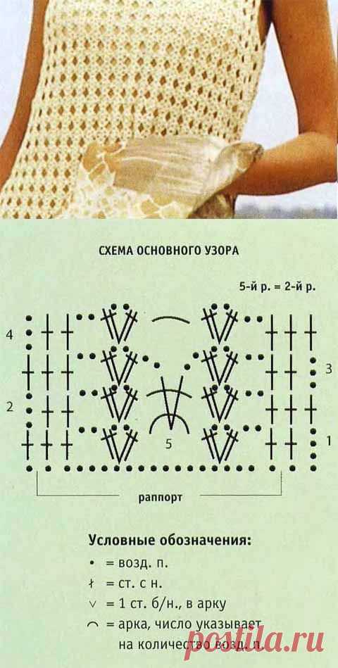 Летнее платье для начинающих вязальщиц.