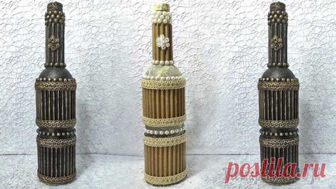 Как сделать декор бутылки своими руками