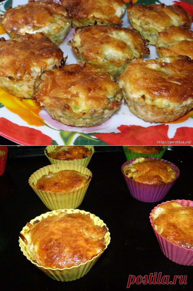 Кексы из кабачков и куриного филе