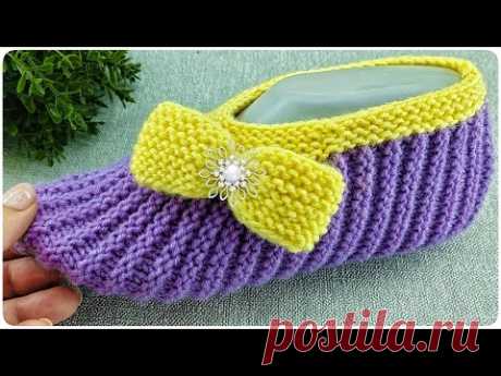 🙀Красивые следки - балетки на двух спицах!!!💥ПОДРОБНЫЙ мастер класс
