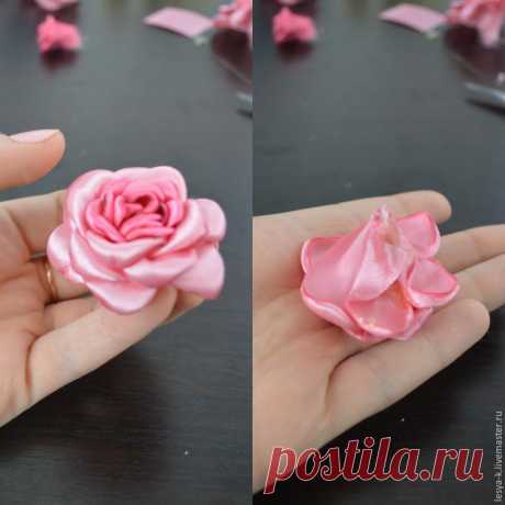 Делаем цветок из атласных лент