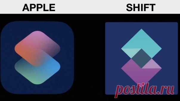 Apple обвиняют в краже иконки для Siri Shortcuts Разработчики студии Shift, которая специализируется на блокчейне, требуют от Apple 200 000 долларов за нарушение интеллектуальной собственности. По их мнению, иконка приложения Siri Shortcuts очень похожа на логотип студии