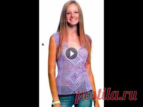 Филейный Топ Крючком - 2-018 / Fillet Top Crochet Филейный Топ Крючком - 2-018 / Fillet Top Crochet...