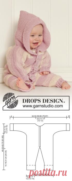 Комбинезон платочной вязкой спицами