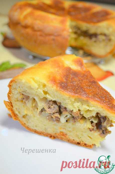 Творожный пирог с мясом и капустой в мультиварке - кулинарный рецепт