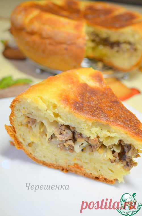 Творожный пирог с мясом и капустой в мультиварке - кулинарный рецепт