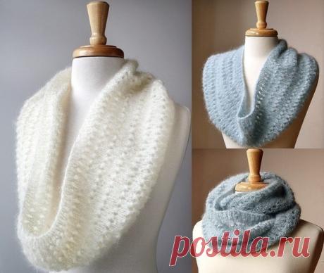Шарфы-снуды из мохера (Вязание спицами) — Журнал Вдохновение Рукодельницы