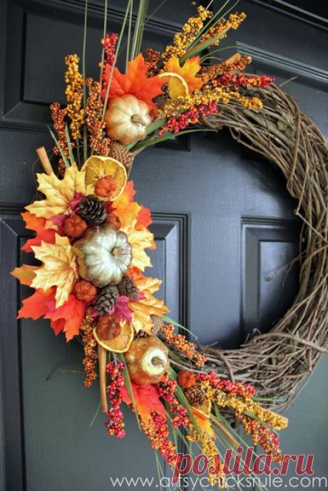Декоративный осенний венок — DIYIdeas