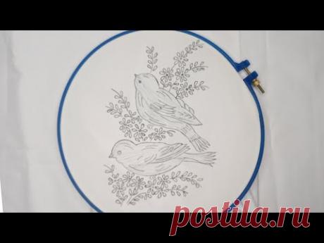 Beautiful hand embroidery art l Amazing hand embroidery of two sparrows 🐦🐦l Elegant embroidery