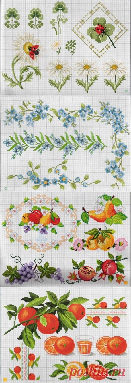 Схемы вышивки крестиком. Бордюры, уголки. Часть 1 / Вышивка / Схемы вышивки крестом