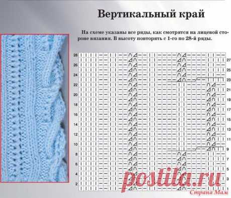 Вертикальный край. Спицы - Вязание - Страна Мам
