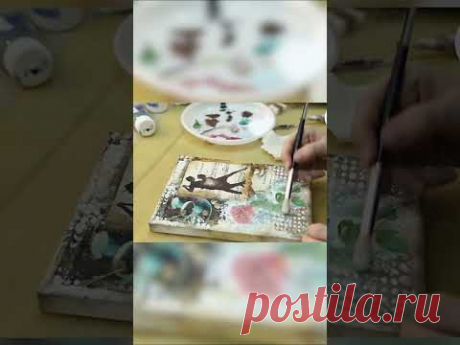 Отрывок из курса Натальи Жуковой &quot;Техники Трансфера&quot; #art #mixedmediaart #mixedmediapainting