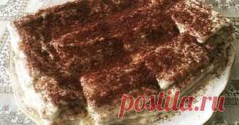 Тортик а-ля Тирамису Автор рецепта Амика Тортик а-ля Тирамису - пошаговый рецепт с фото. Невероятно вкусный и нежный тортик) 
Приготовила я его будучи на море, на родине мужа. Соответственно не было у меня ни миксера, ни форм для тортов, а очень хотелось приготовить что-нибудь вкусное) И тут я вспомнила про нежнейший десерт Тирамису,...