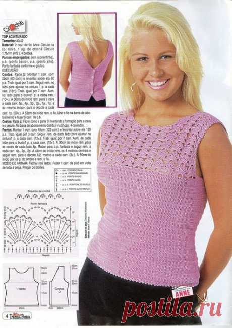 Вязание крючком туники, жилеты,топы | Записи в рубрике Вязание крючком туники, жилеты,топы | Дневник Людмила_Васькова
