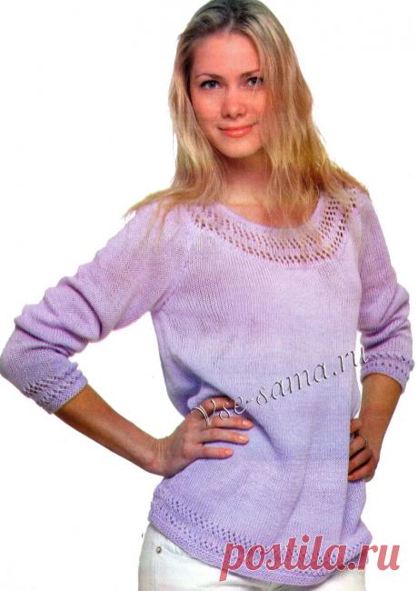 Пуловер спицами - Пуловер