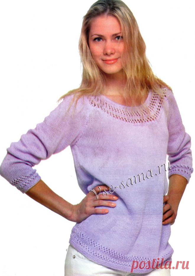 Пуловер спицами - Пуловер