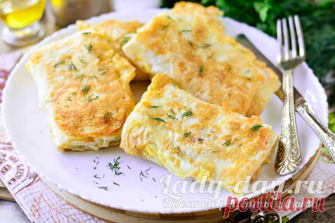 Ленивые пирожки с картошкой и луком жареные на сковороде, рецепт с фото пошагово