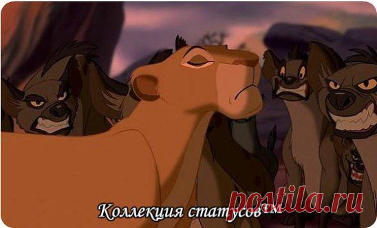 Какие бы гиены Вас не окружали, оставайтесь Королевой.