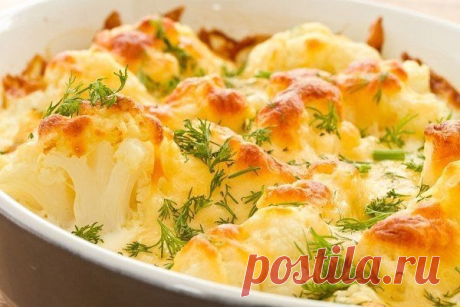 Полезный и вкусный ужин — цветная капуста, запеченная с сыром