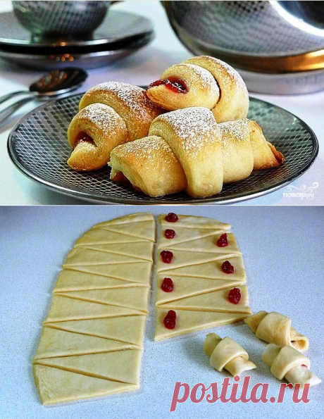 Рогалики на сметане - пошаговый кулинарный рецепт с фото на Повар.ру