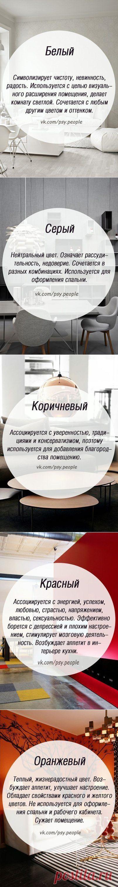 Значение цветов на психологическом уровне: 1