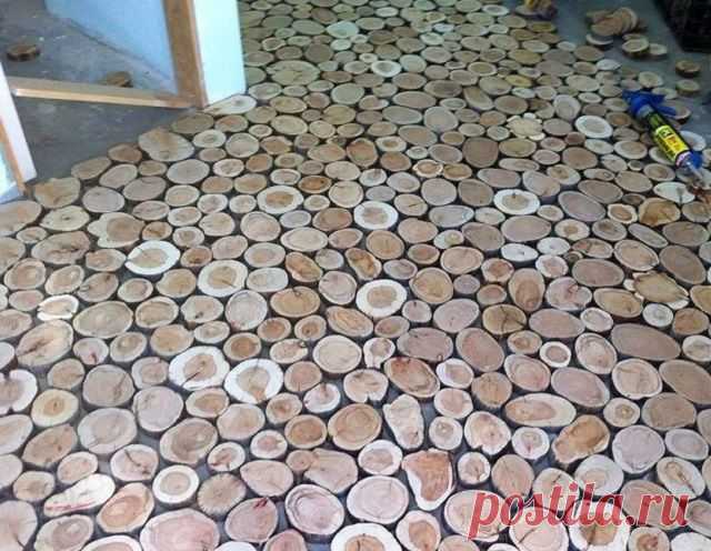 Великолепный пол из поленьев — Наши дома