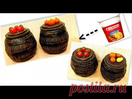 DIY/Best Crafting With Plastic noodle cup/Kitchen decor - YouTube