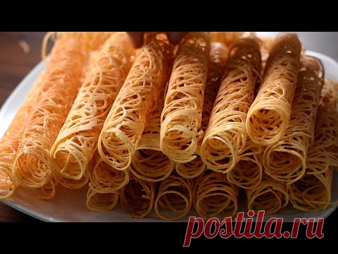 Уличная еда по бабушкиному рецепту, Сладкие и хрустящие блины-паутинки | десерты