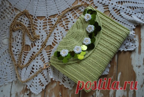 Evening clutch linen crochet clutch small evening bag | Etsy
