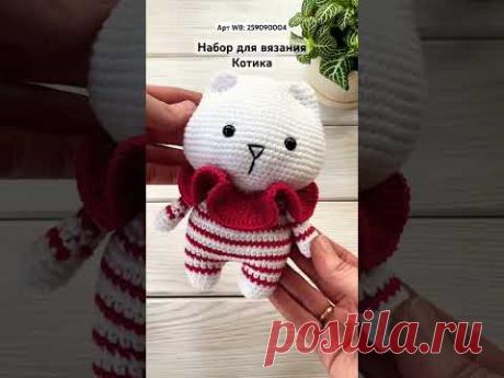 Набор для вязания игрушки Котик крючком