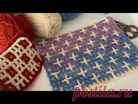 Любимый❣️Звездный узор с техникой вязания Бриошь 🌟 #crochet #diy #brioche