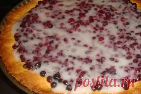 Пирог с брусникой и сметанный кремом рецепт – русская кухня: выпечка и десерты. «Еда»