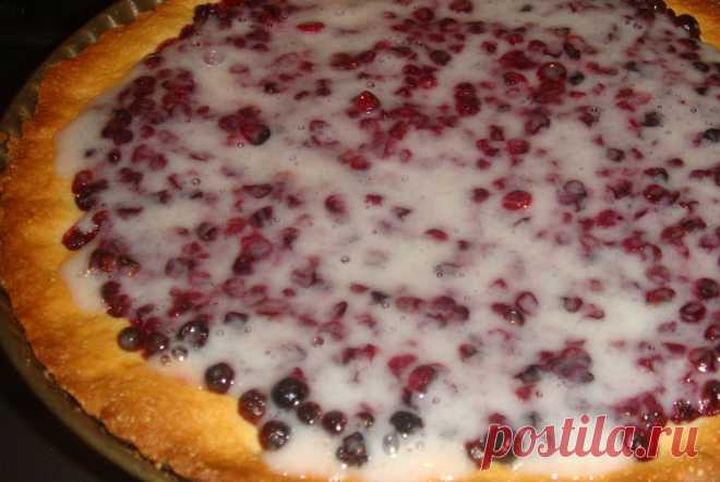 Пирог с брусникой и сметанный кремом рецепт – русская кухня: выпечка и десерты. «Еда»
