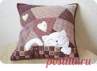 Декоративная подушка своими руками - кот