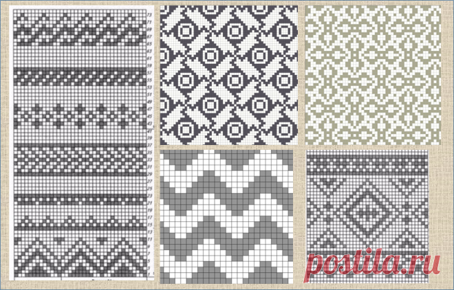 100 простых схем для жаккарда - вязание спицами | ЖАККАРДос | Яндекс Дзен