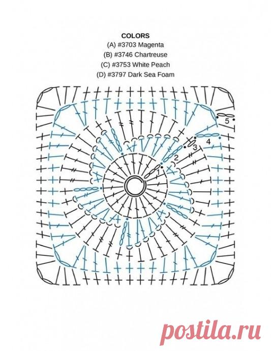 Квадратные мотивы крючком