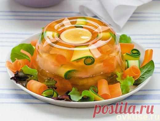 Заливное из птицы с овощами - Простые рецепты Овкусе.ру