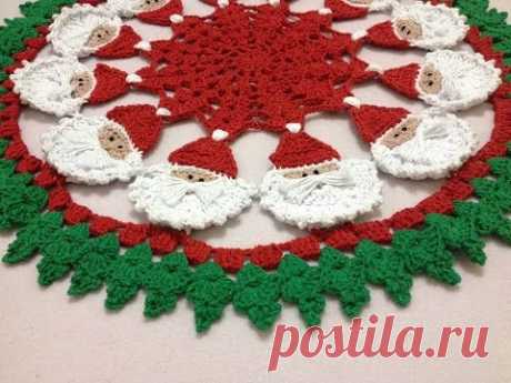 Centro de Mesa de Papai Noel crochê  - Professora Maria Rita - YouTube