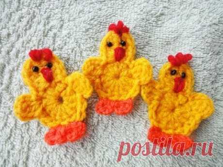 Такого цыплёнка можно сделать за 20 минут. Всем приятного вязания! Chicken for 20 minutes Everyone enjoy of knitting!