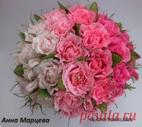 Букеты и цветы из гофрированной бумаги.Мастер-кл