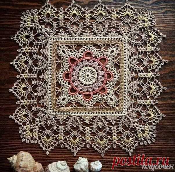 Изысканная кружевная салфетка крючком