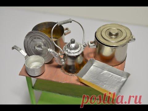 Посуда для кухни (кукольная миниатюра). - YouTube