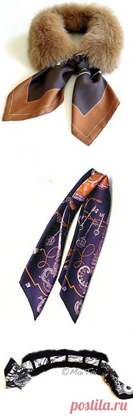 Меховой воротник с платком.