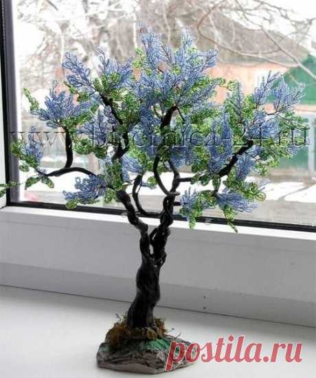 Куст сирени из бисера - Бисероплетение