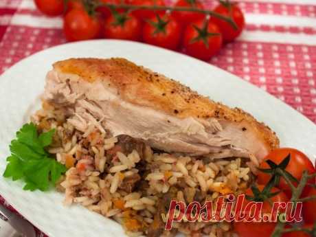 Курица, фаршированная печенью с рисом