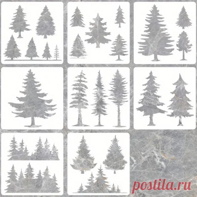 Набор из 8 трафаретов со снежинками 5.9