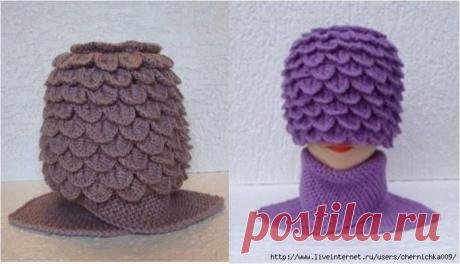 Вязаный комплект (шапочка и шарфик)