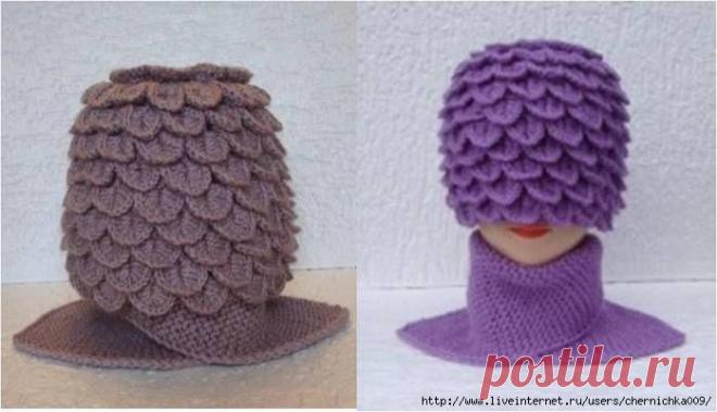 Вязаный комплект (шапочка и шарфик)