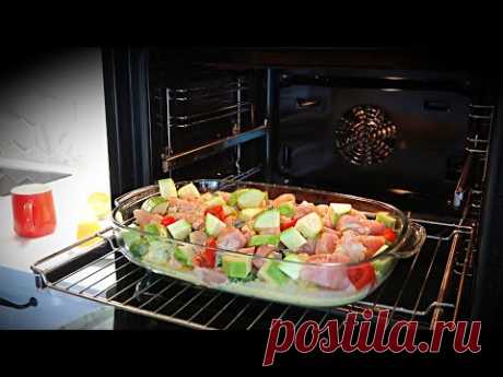 Куриное филе с овощами в сметанно-яичной заливке
